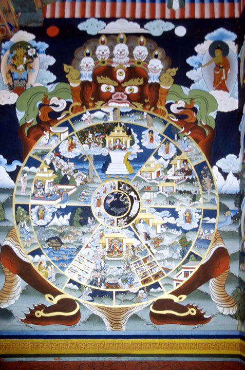 b_537m paro.jpg - Bhoutan - vallée de Punakha, Wangduephodrang une roue de la vie